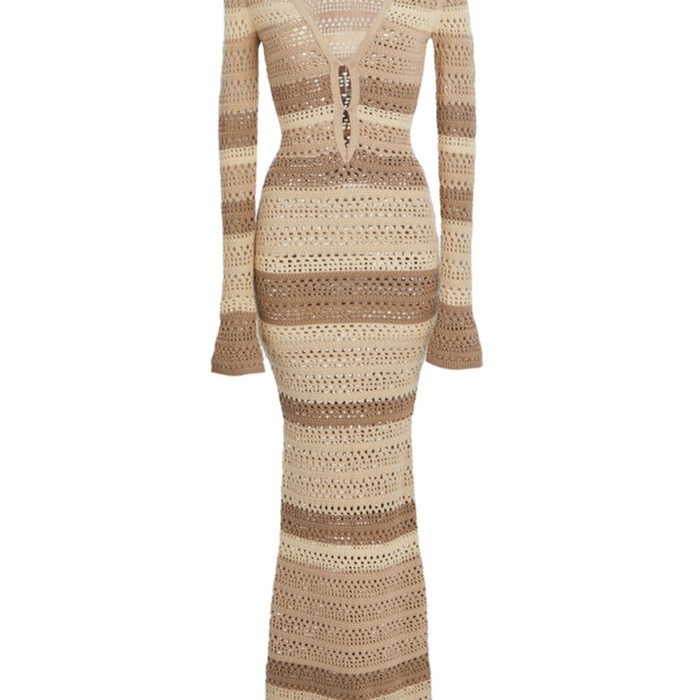 SER.O.YA LILITH KNIT CROCHET MAXI DRESS